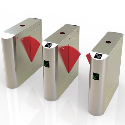 Gezichtsherkenning Flap Barrier Gate met 100W stroomverbruik en SS304 Framework voor toegangscontrole