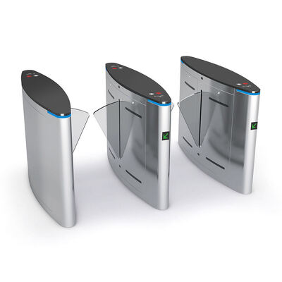 SS304 Materiaal Klapdeur Barrier Gate met RFID Vingerafdruk Gezichtsverificatie en 30 Personen/Minuut Verkeerssnelheid