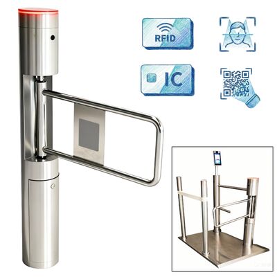 SS304 Frame Borstelloze Motor Swing Toegangscontrolepoort met Gezichtsherkenning en Temperatuurmeting